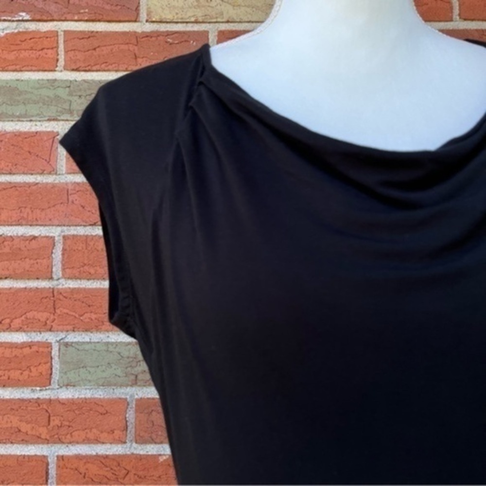 CAbi Cowl Neck Black Short Sleeve Mini Dress 👗 - Picture 2 of 8